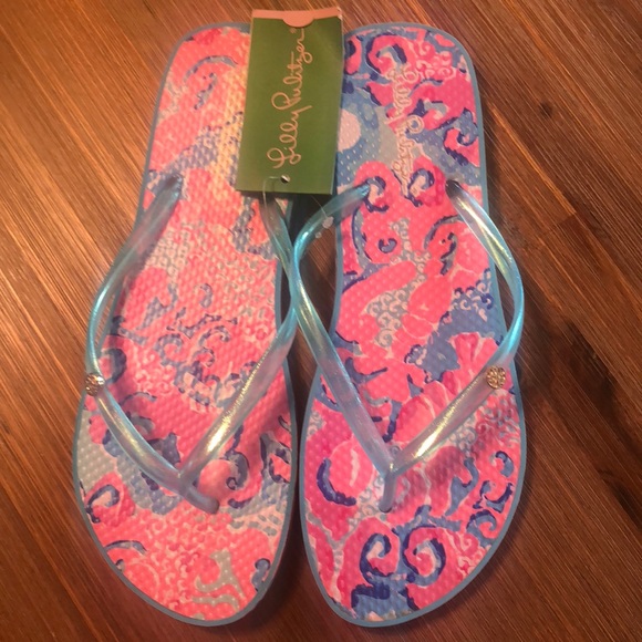 Lilly Pulitzer Shoes - NWT Lilly Pulitzer “I’m So Jelly” pool flip flops